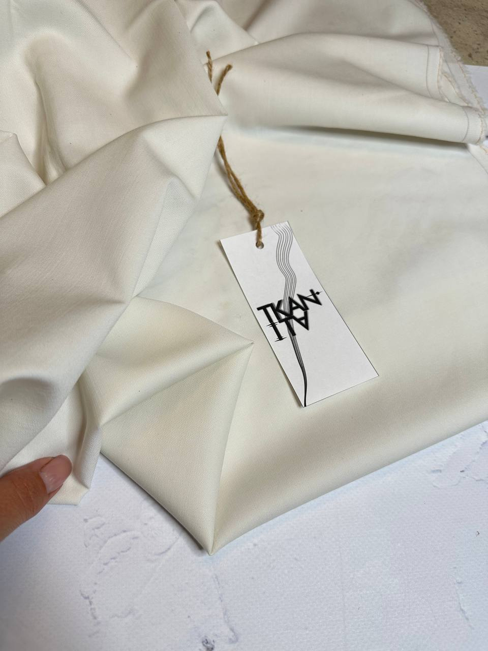 Костюмно-плательная однотонная шерсть (L.Piana, 100%шерсть, Сливочная вуаль, 148, 270 гр/м2)