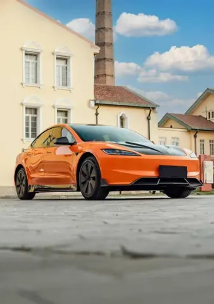 Карбоновый обвес для Tesla Model 3 2017-2025+ боковые юбки диффузор капот спойлер губа переднего бампера