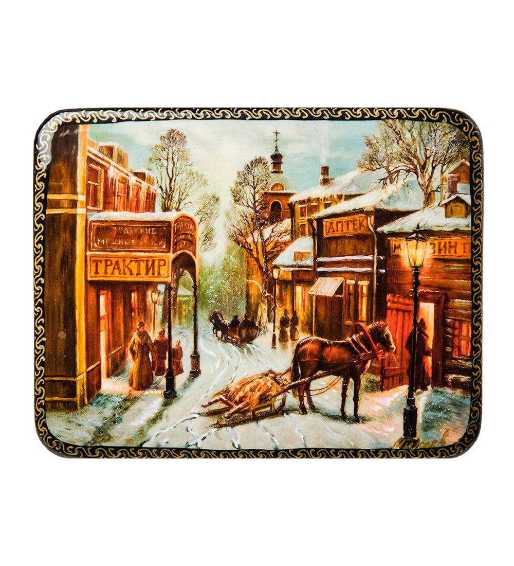 Народные промыслы ШК-19/35-B Шкатулка в технике декупаж «Старая Москва» (10х8х3,5)