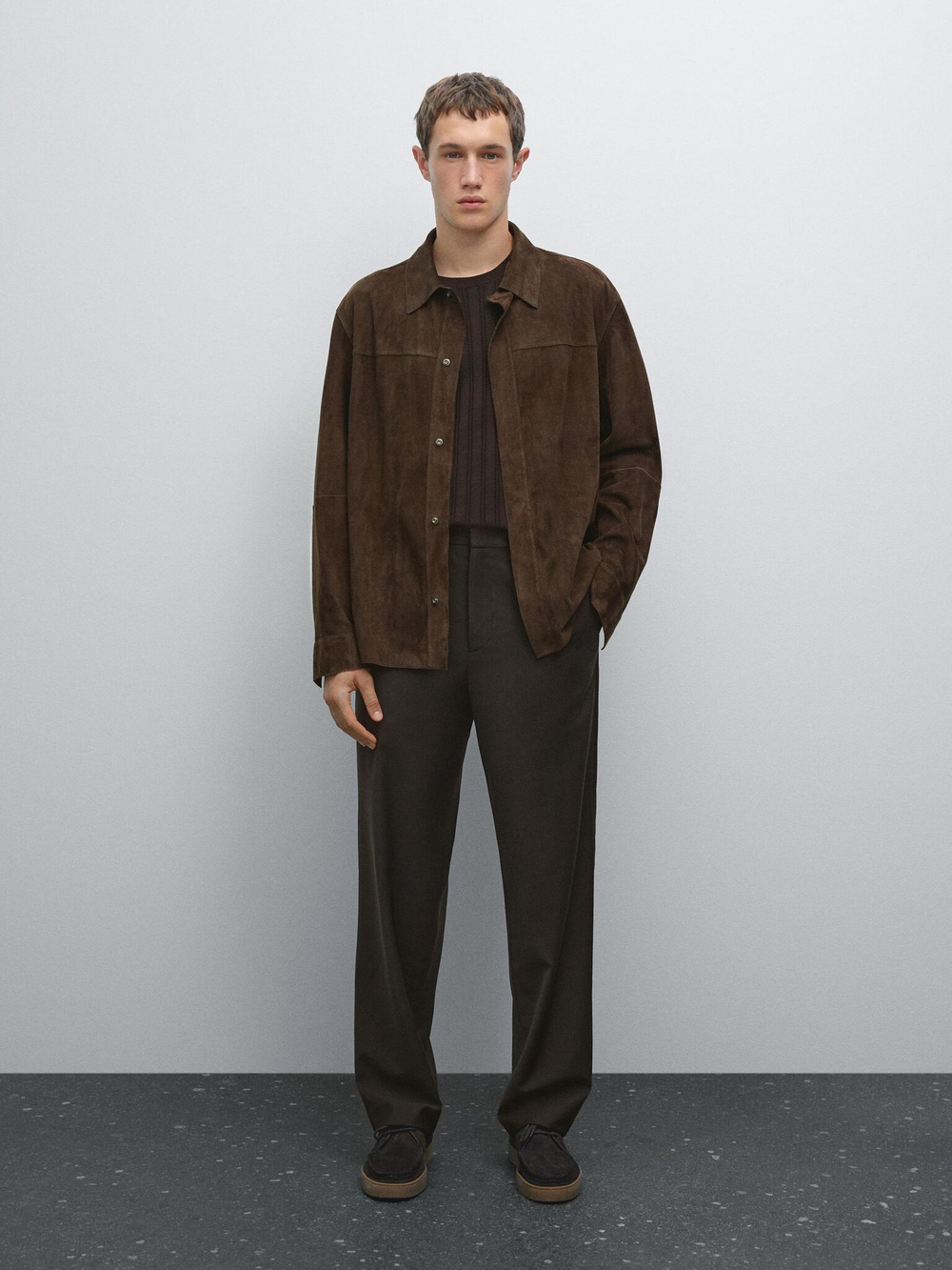 Massimo Dutti Брюки-джоггеры из шерстяной смеси, коричневый