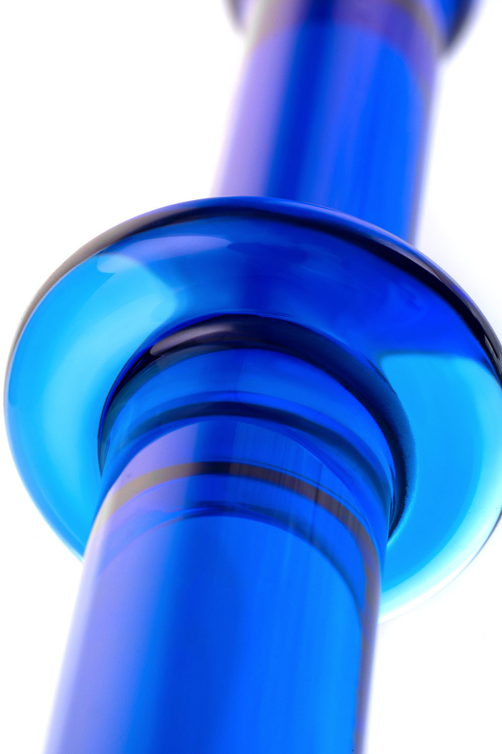 Двусторонний фаллоимитатор Sexus Glass, стекло, синий, 25 см