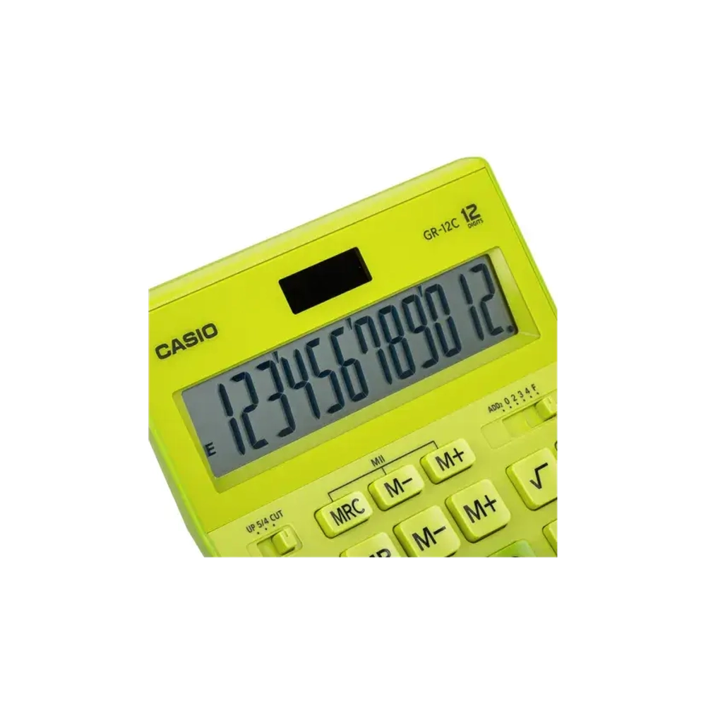 Калькулятор CASIO 12 р., САЛАТОВЫЙ, GR-12C-GN-W-EP