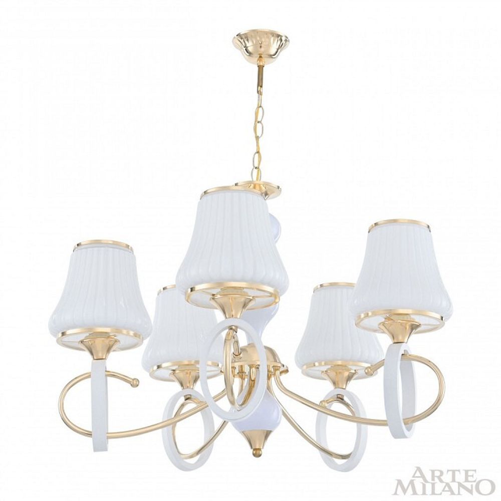 Подвесная люстра Arte Milano Florentia-2387 302387/5 Wh/Gd
