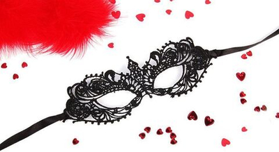 Черная ажурная текстильная маска Кэролин (Цвет: черный)