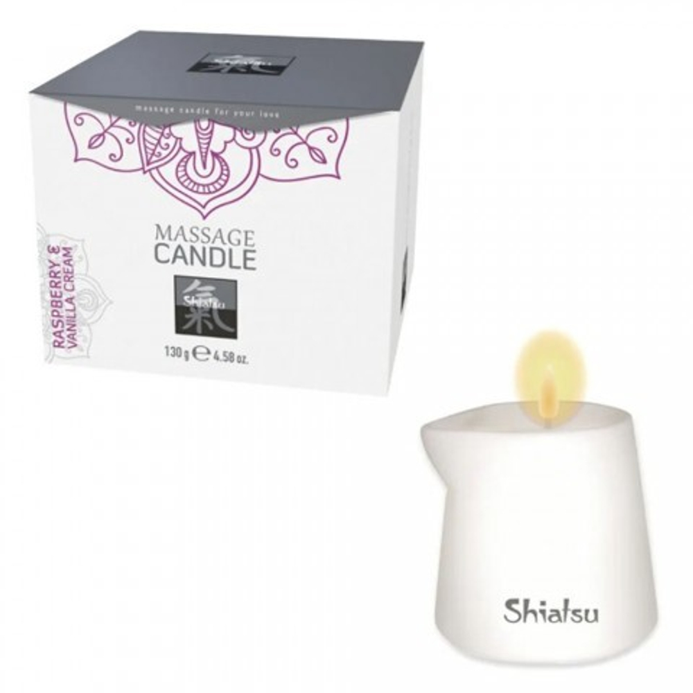 Массажные свечка с ароматом Малина & Ванильный крем от Shiatsu 130 гр.