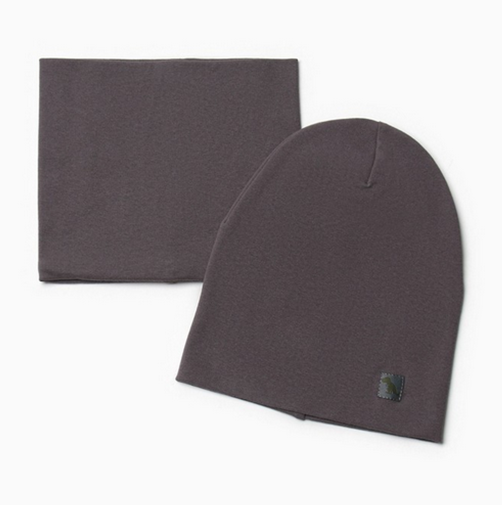 Комплект для мальчика (снуд и шапка), цвет тёмно-серый, р. 46/ 9931334 HOH LOON