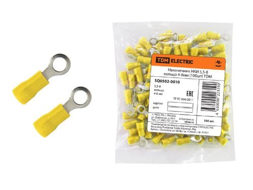 Наконечник НКИ 5,5-8 кольцо 4-6мм TDM (100шт/уп)