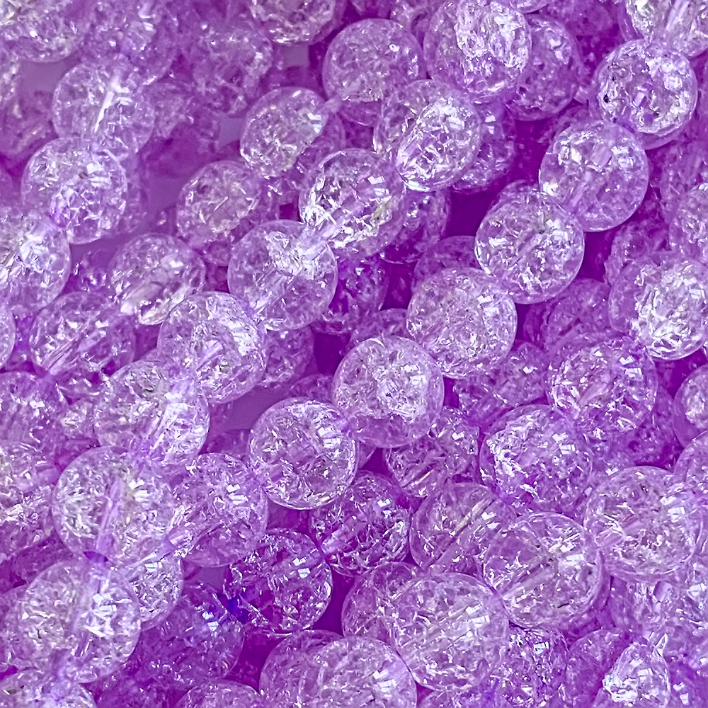 Сахарный кварц (имитация), оттенок "Сиреневый", бусины в форме шара