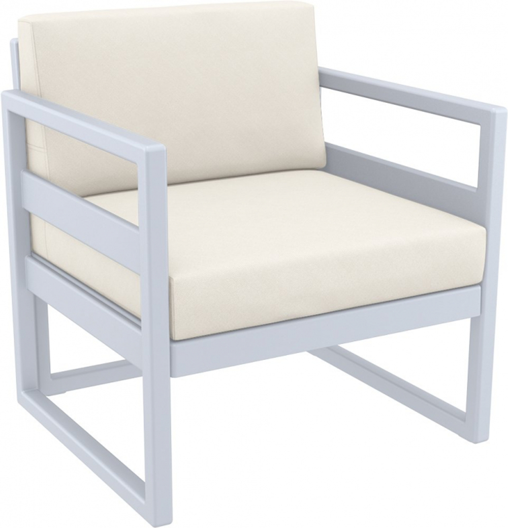 Комплект пластиковой мебели Siesta Contract Mykonos, серебристый, бежевый