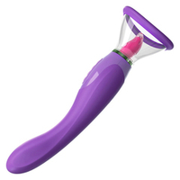 Двухсторонний вибростимулятор с помпой и язычком PipeDream Fantasy for Her Ultimate Pleasure Clitoral Pump Vibe Purple 494312