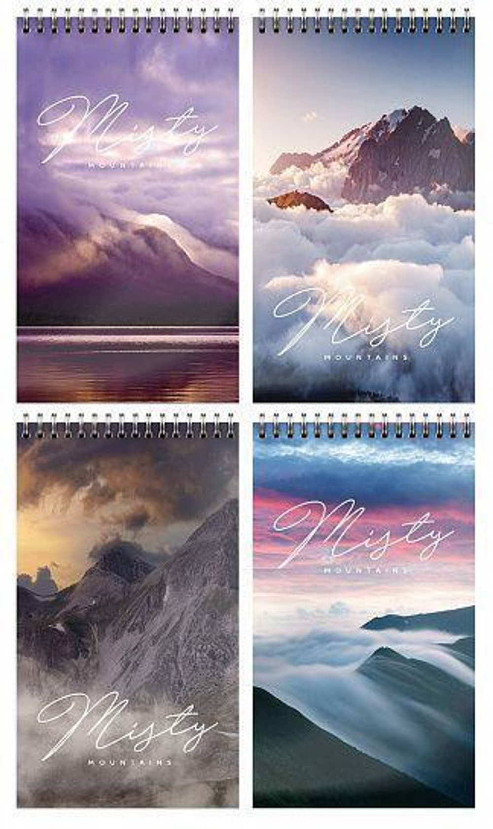 Блокнот А7 40л. клетка "Живописные горы" греб. мел. карт., спл. Уф-лак (Schoolformat)