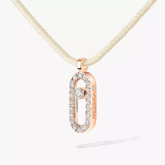 Подвеска Messika Care(s) cream cord pave necklace