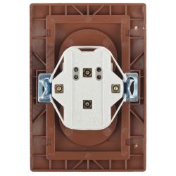 Розетка Intro Plano 1-204-10 без заземления двойная 2х2P, 16А-250В, IP20, СУ, венге