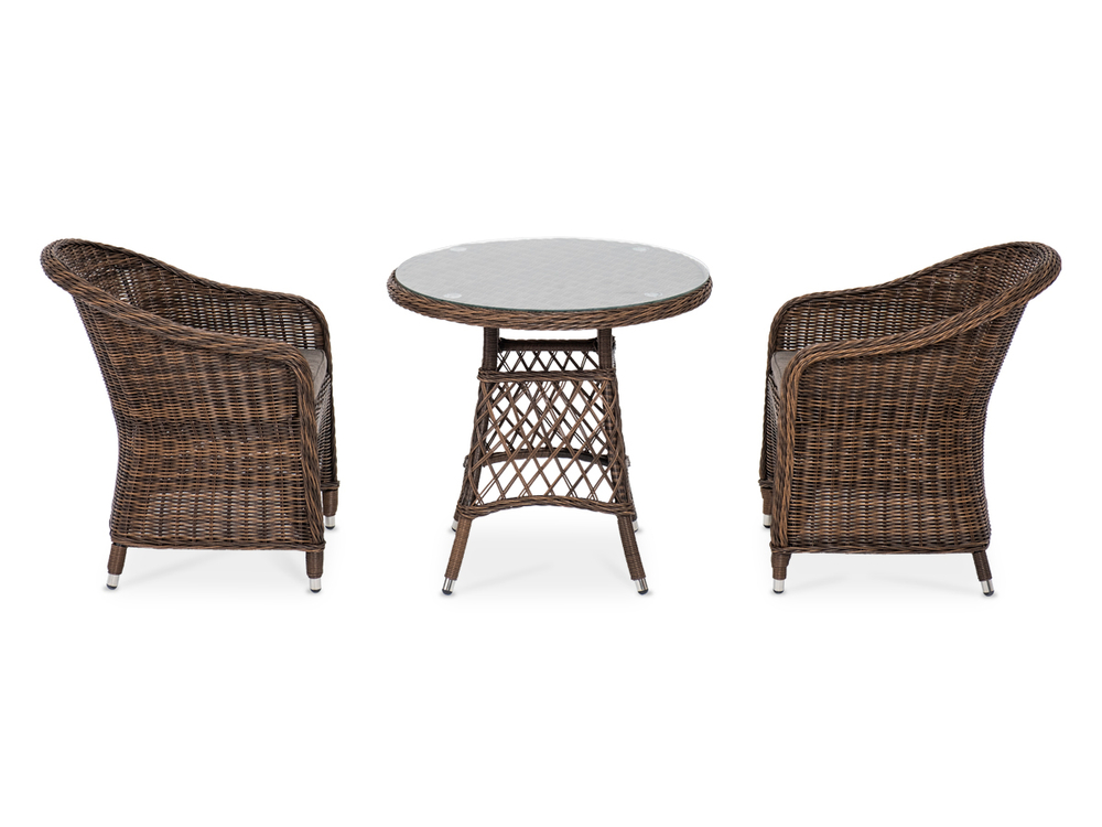 "Эспрессо–80 R" обеденная группа плетеная, цвет коричневый