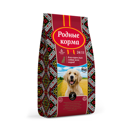 Сухой корм РОДНЫЕ КОРМА для взрослых собак всех пород курица 24/11 10 кг