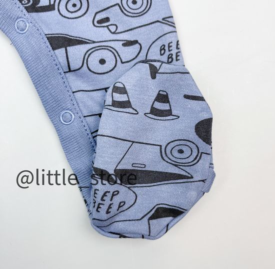 Слип хлопковый "Быстрые машинки" серо-голубой