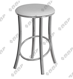 Табурет Сфера каркас хром основание круг экокожа белый крокодил