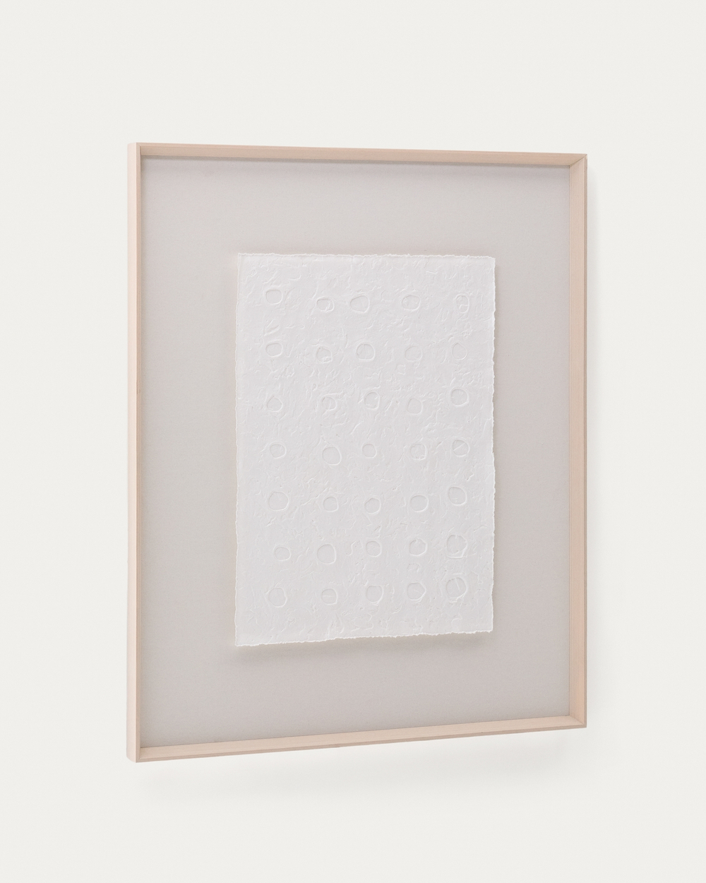 Olvin Абстрактная картина на белой переработанной бумаге с рельефным рисунком 103.6 x 123.6 cm