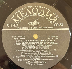 Виниловая пластинка Д. Тухманов– По Волне Моей Памяти (Мелодия) LP