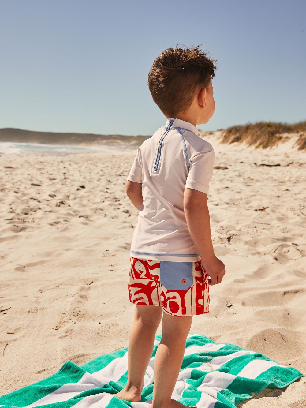 Костюм плавательный раздельный для мальчика Next E91-837, Красный, Белый