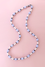 Бусы из сапфирина, аквамарина и жемчуга