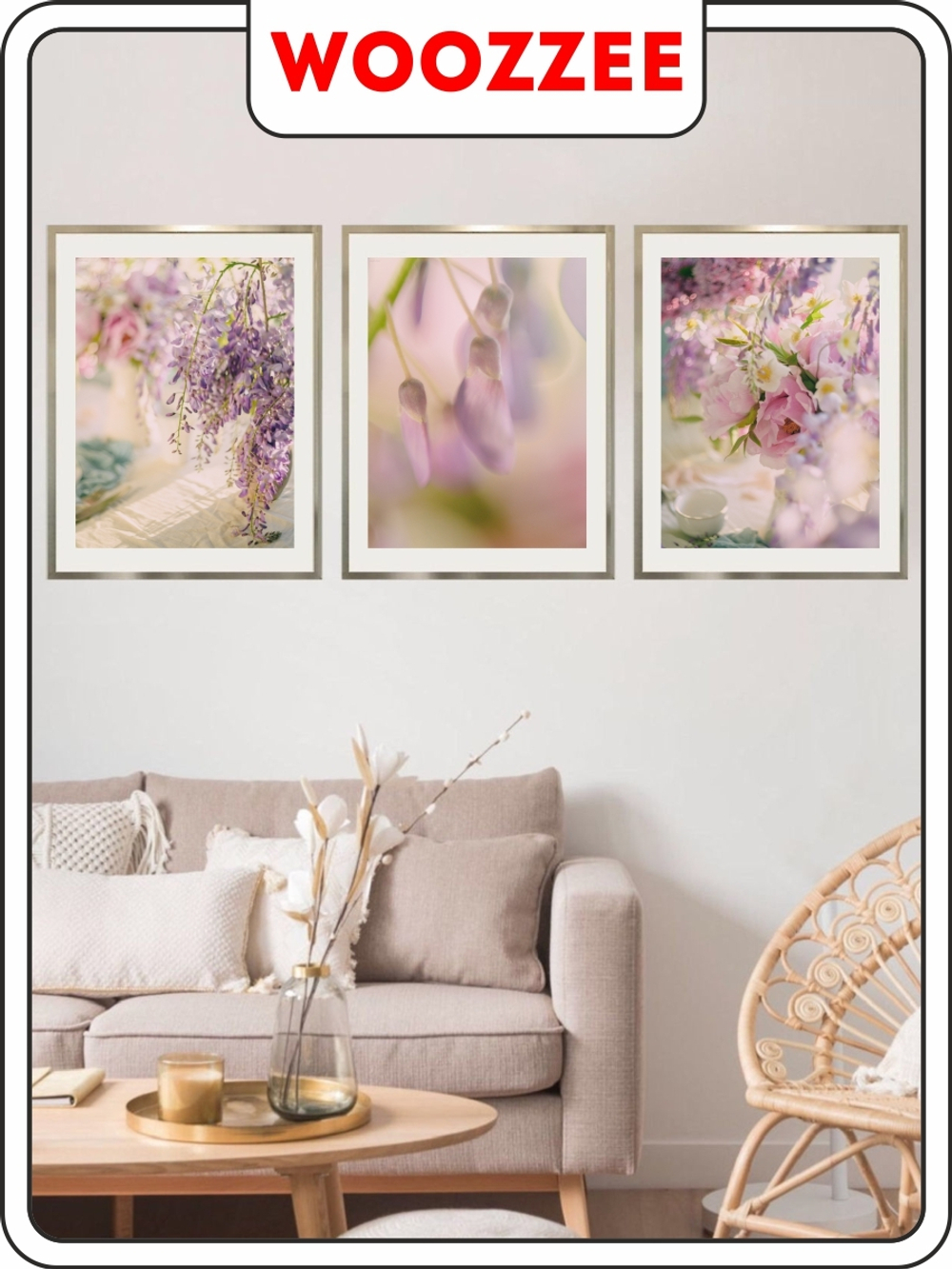 Набор постеров "Розовый букет" 3шт.