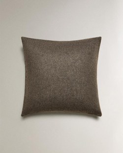 ZARA HOME ОДНОТОННАЯ КАШЕМИРОВАЯ НАВОЛОЧКА, СЕРЫЙ