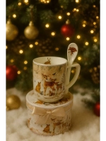 Новогодний подарочный кружка с ложкой