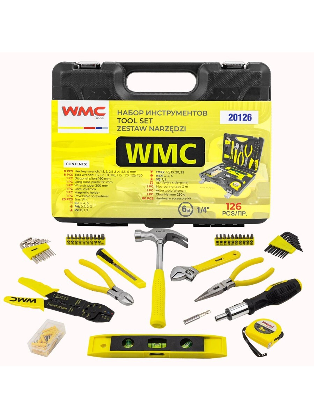 Набор инструментов 126пр.,в кейсе WMC TOOLS WMC-20126