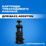 Картридж трехходового клапана BAXI, ARISTON (Bitron) арт. 721403800, 65104314