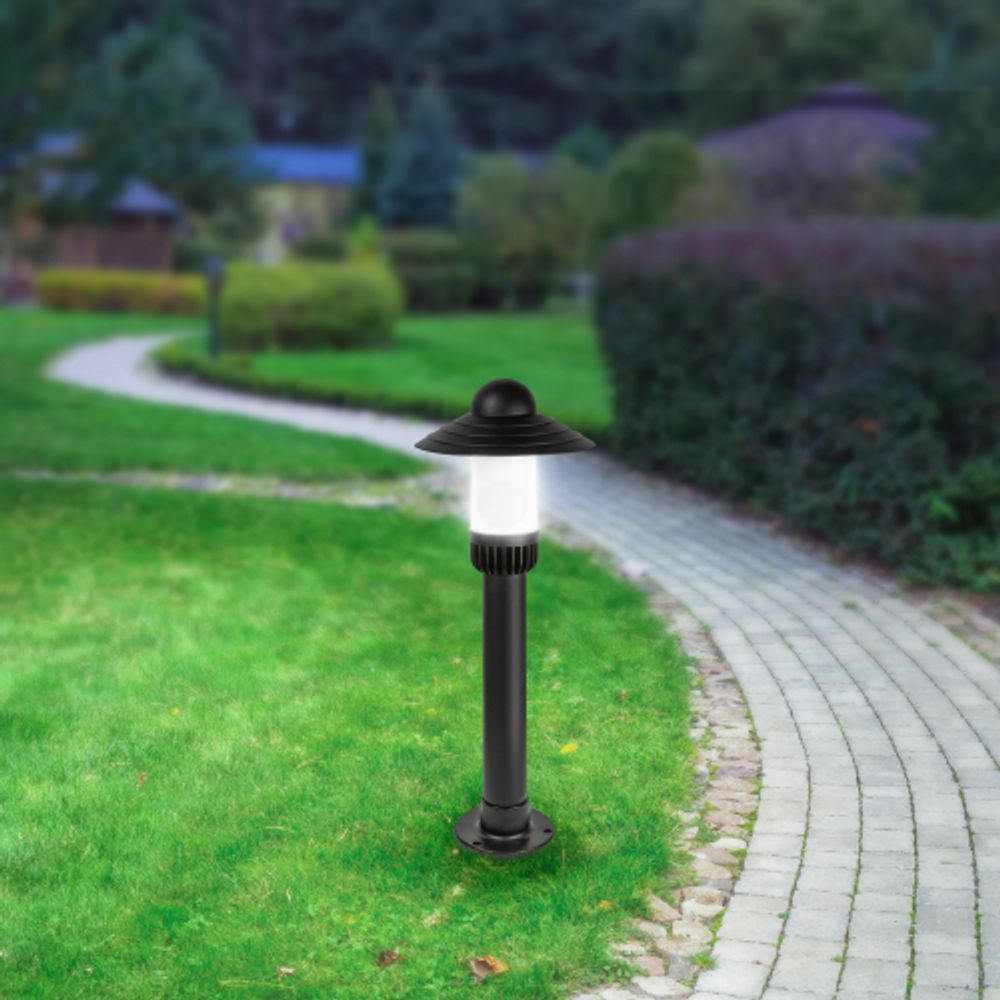 Садово-парковый светильник ЭРА НТУ 01-60-008 Поллар напольный черный IP54 Е27 max60Вт h660мм