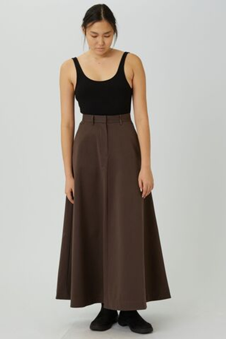 Юбка макси из коричневого хлопка