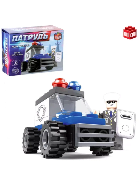 Конструктор Патруль Полицейский джип 33 детали