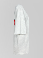 Футболка JN 5375 удлиненная свободная с принтом вишни на груди и спине