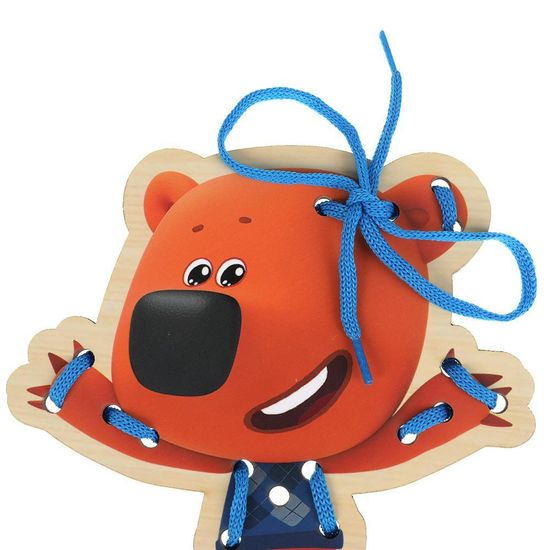 Игрушка деревянная Ми-ми-мишки шнуровка Кеша 18*17 см Буратино