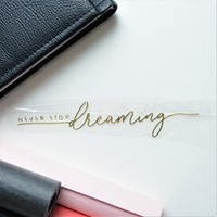 Надпись из термотрансферной пленки "Never stop dreaming" Вариант 3