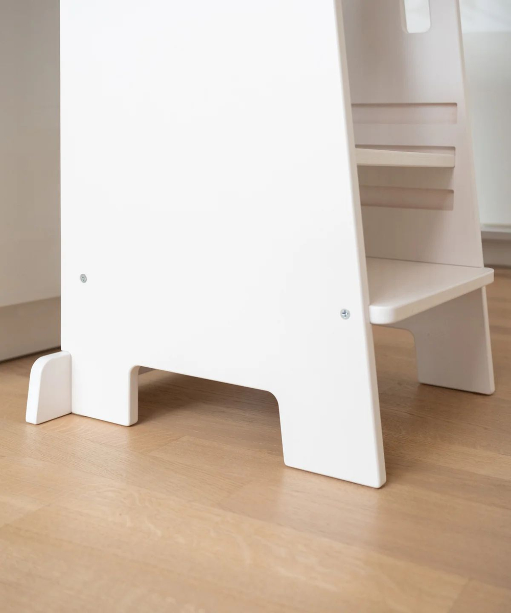 стульчик переносной, степ-стул с ручками, стул для детей высокий белый воск