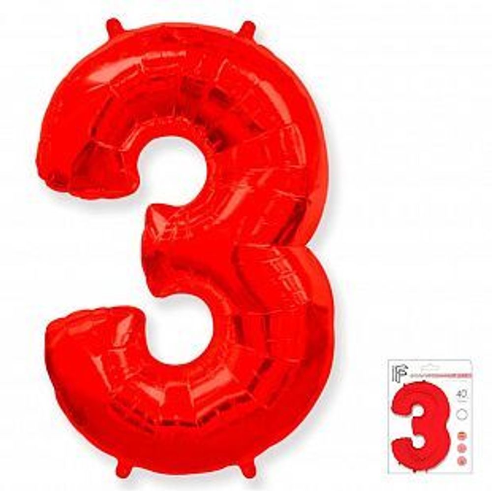 Цифра "3" красный