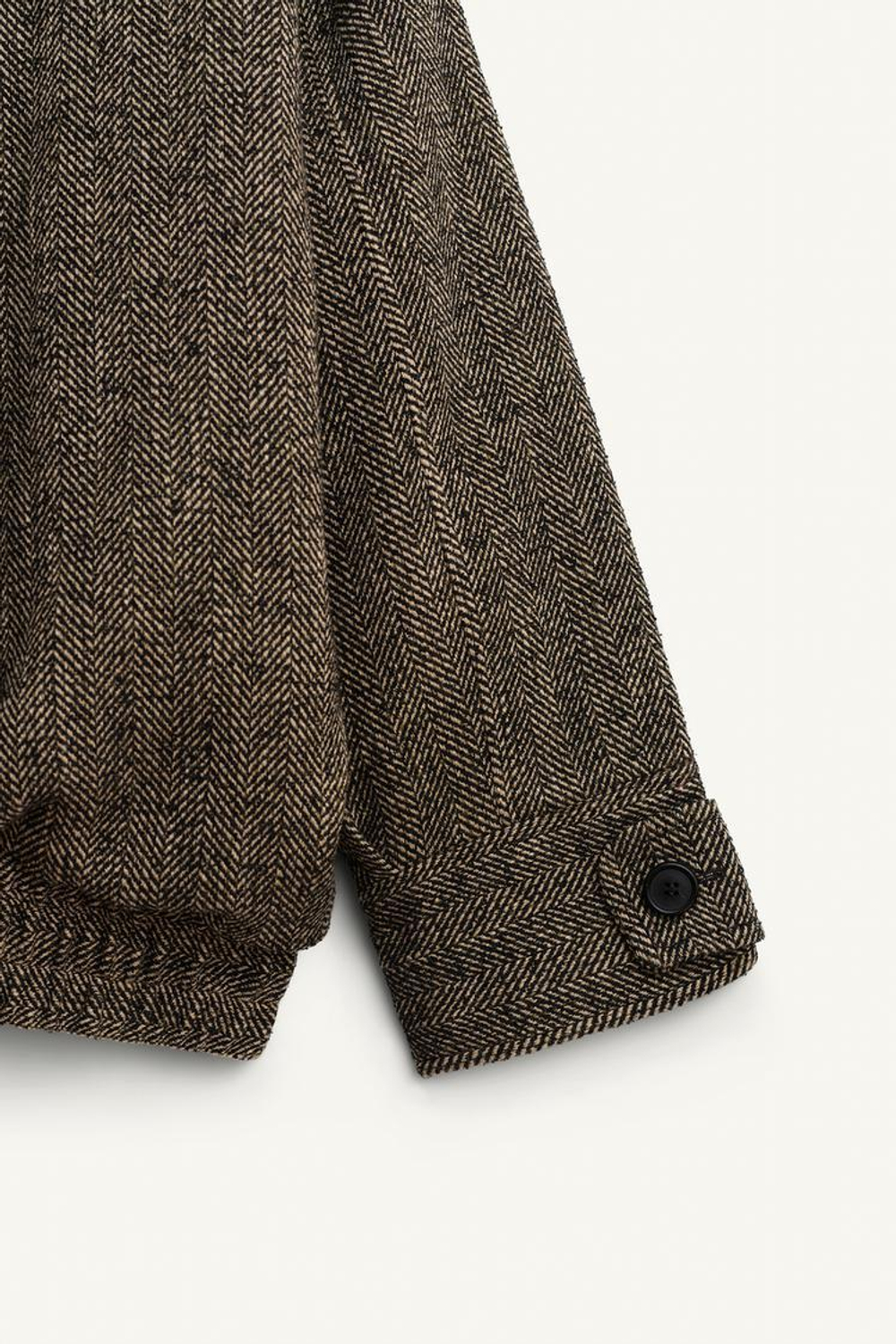 ZARA КУРТКА-БОМБЕР ИЗ СМЕСОВОЙ ШЕРСТИ, ЧЕРНЫЙ