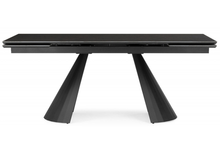 Керамический стол Woodville Шелтон 180(260)x90 massa ink gray, черный