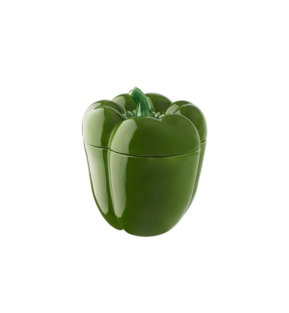 Емкость с крышкой Bordallo Pinheiro Pepper зеленая (12.5 см)
