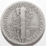 1 дайм (10 центов) 1940. США. F-VF (Меркурий) Серебро