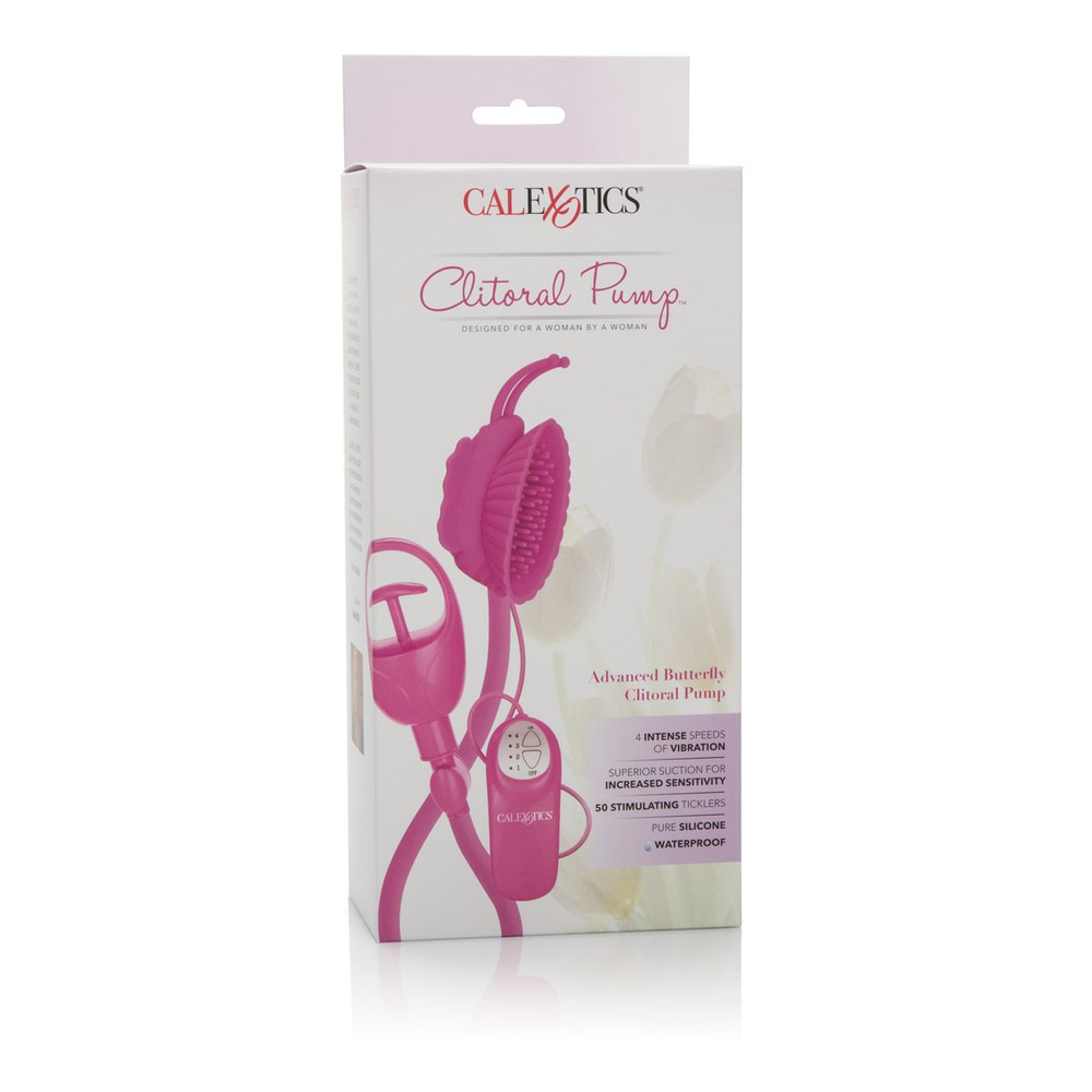 Помпа клиторальная с вибрацией Advanced Butterfly Clitoral Pump (Цвет: розовый)