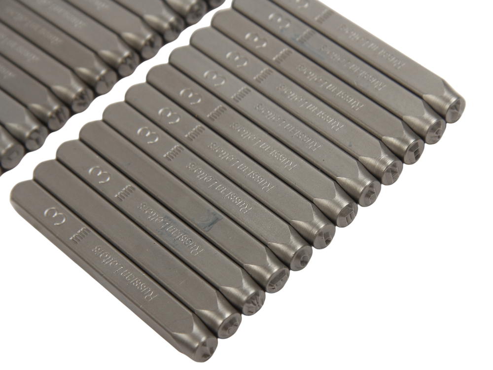 Клейма буквенные кириллица 3мм (HRC 60+-2град. DIN 1451) JTC