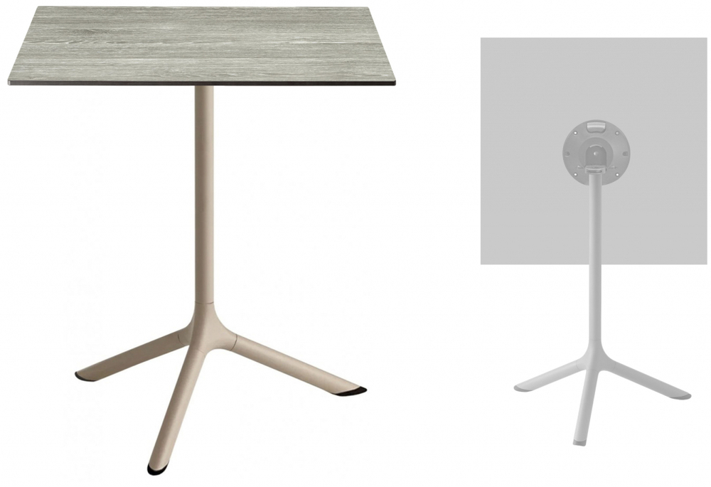 Стол ламинированный обеденный складной Scab Design Tripe Folding, тортора, состаренный серый дуб