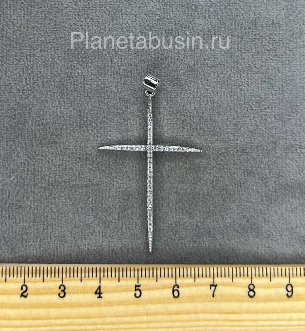 Подвеска люкс (Корея) крест с микроцирконами 0875