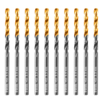 Сверло по металлу, 3,5 мм, HSS-Tin, Golden Tip, 10 шт. Denzel