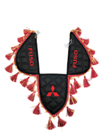 Вымпел тройной Fuso (экокожа, черный с красными кисточками)