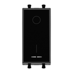 Выключатель двухполюсный одноклавишный модульный, "Avanti", "Черный квадрат", 1 модуль