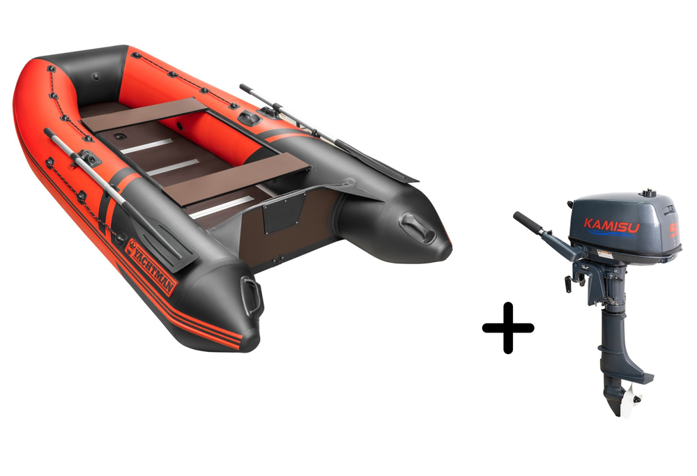YACHTMAN-300 СК красный-черный + KAMISU T 5 BMS (комплект лодка + мотор)